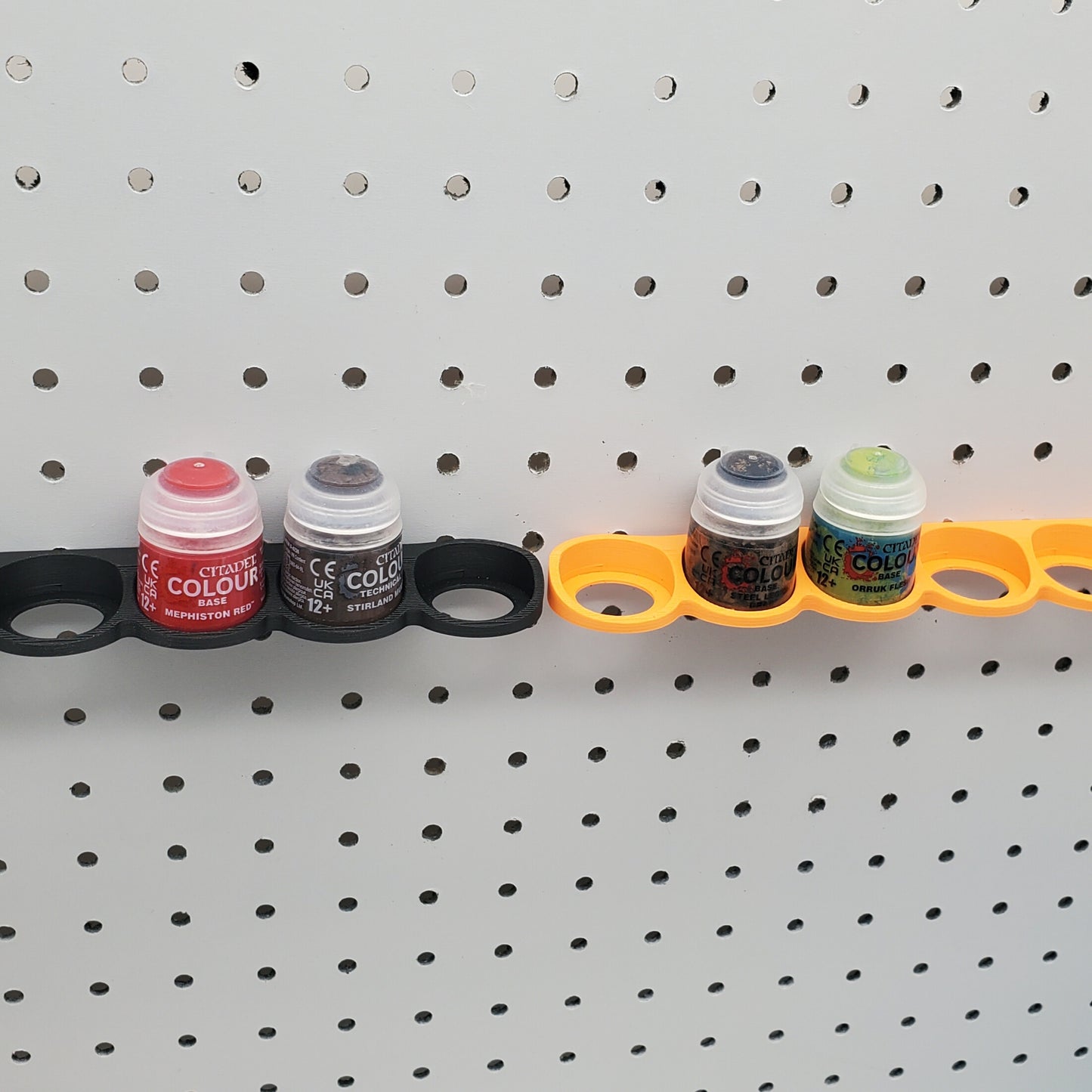 7 Citadel Paint Display, Vertical 12mL Paint Holder | 1/4" Pegboard Compatible