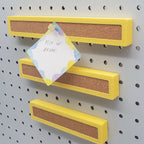 1 Small, 1 Medium, 1 Large Corkboard Strip in Savannah Yellow on 1/4" pegboard.