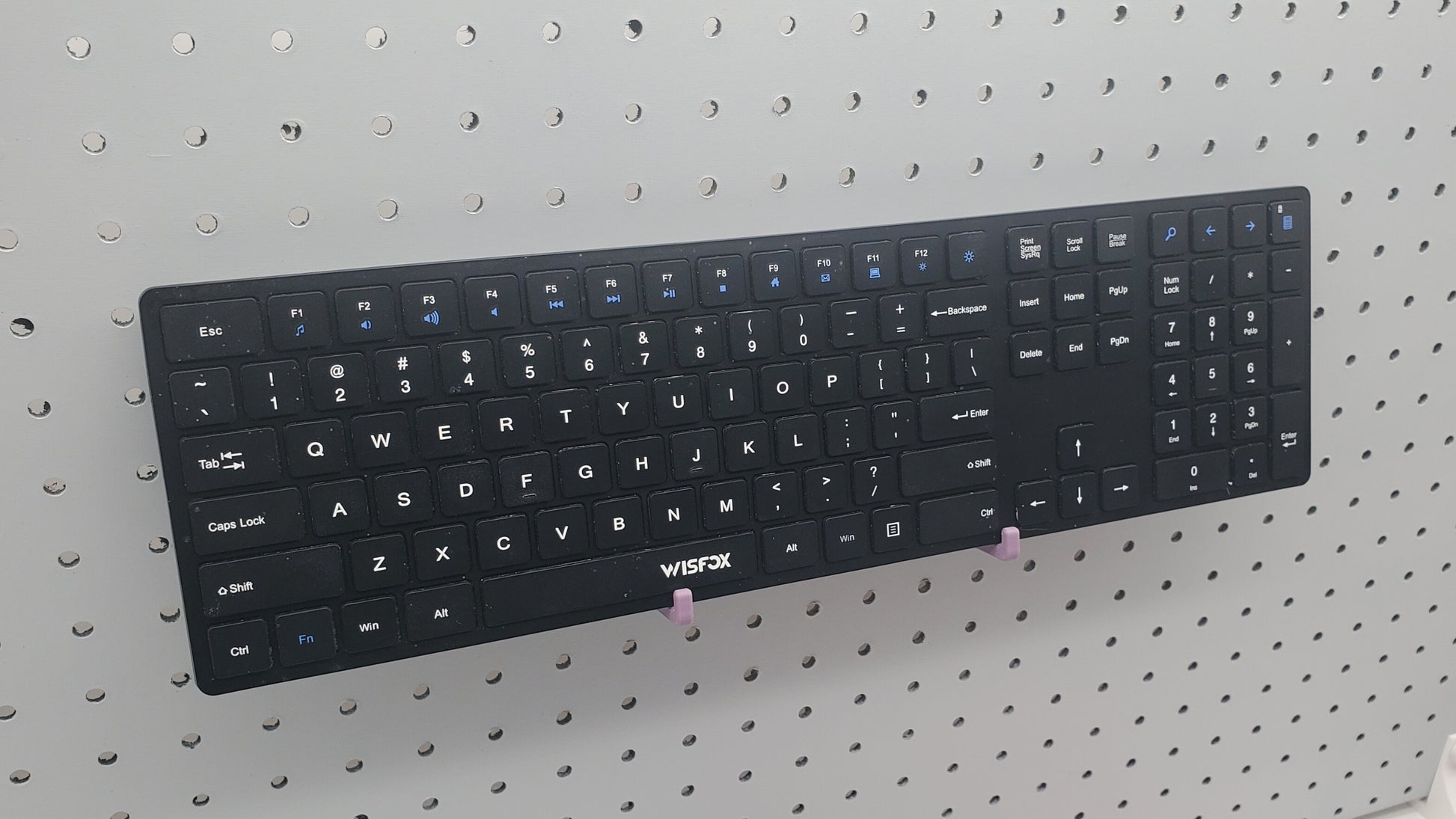 Keyboard storage for you 1/4" pegboard with keyboard display
