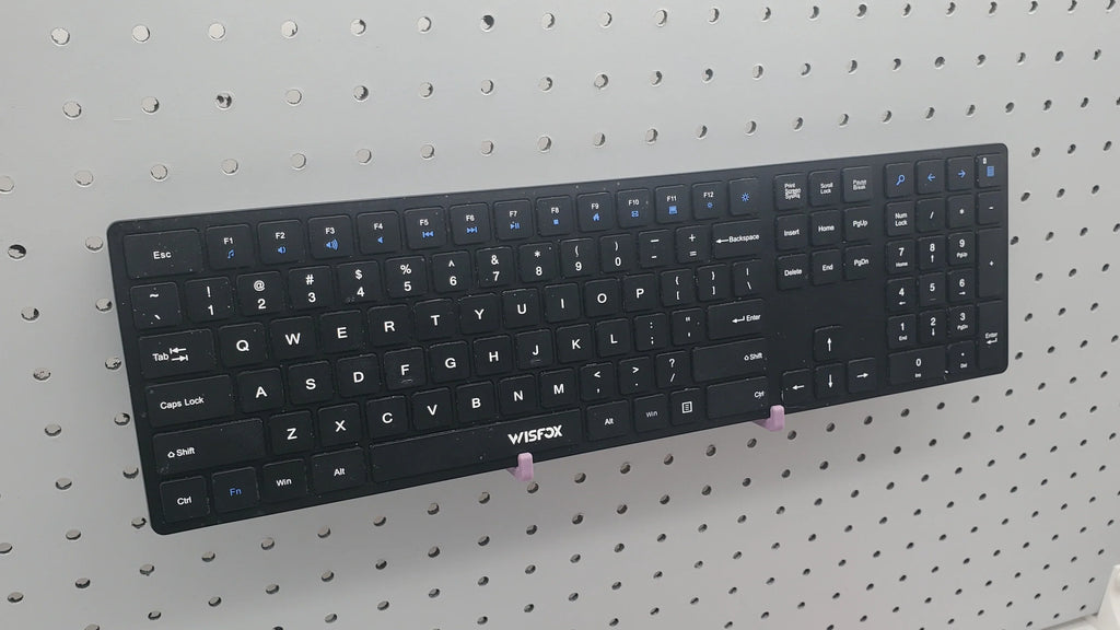 Keyboard Hooks in Muted Purple on 1/4" pegboard.