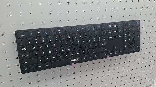 Keyboard Hooks in Muted Purple on 1/4" pegboard.