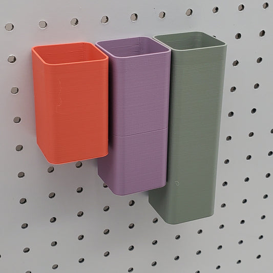 Muted Red, Muted Purple and Muted Green square bins