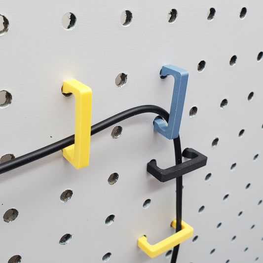 Horizontal Wire Clip for 1/4" Pegboard | Holds Wires, Cords, Power Cables