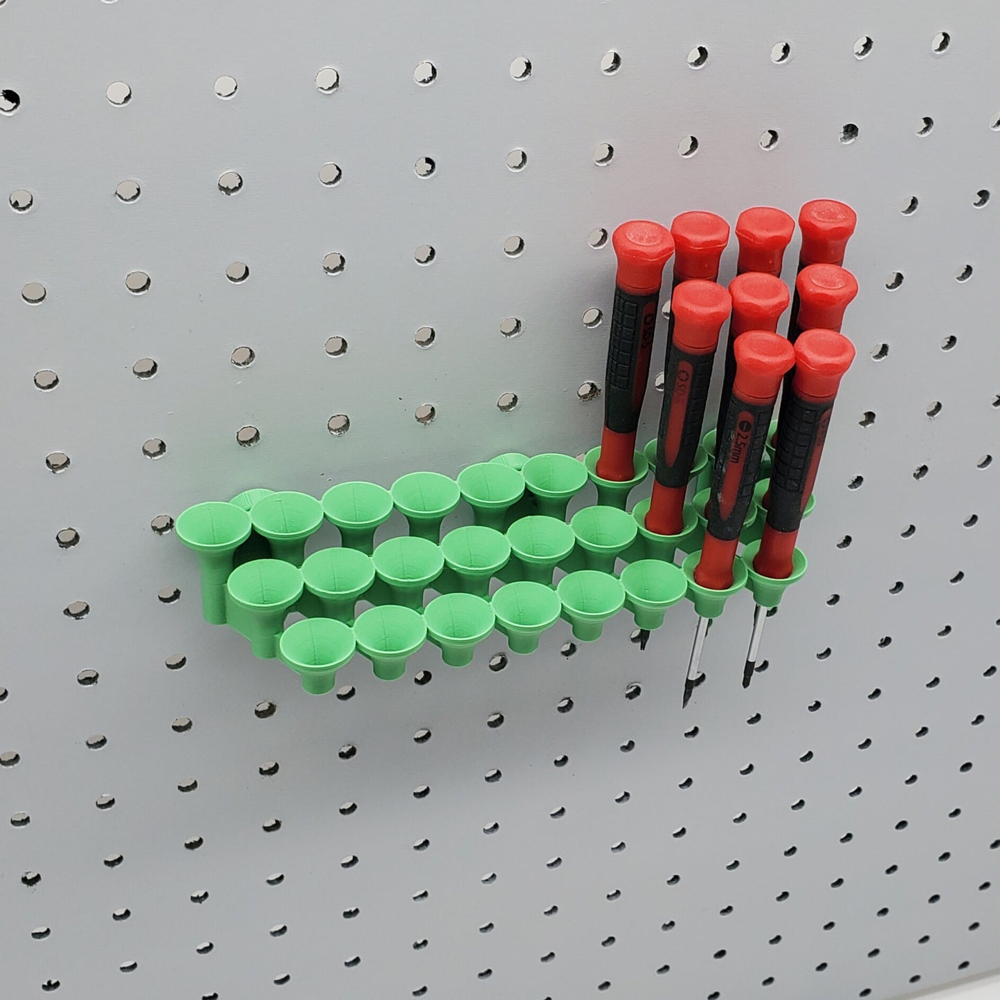 Funnel Screwdriver Holder | 1/4" Pegboard Compatible | 3 Sizes