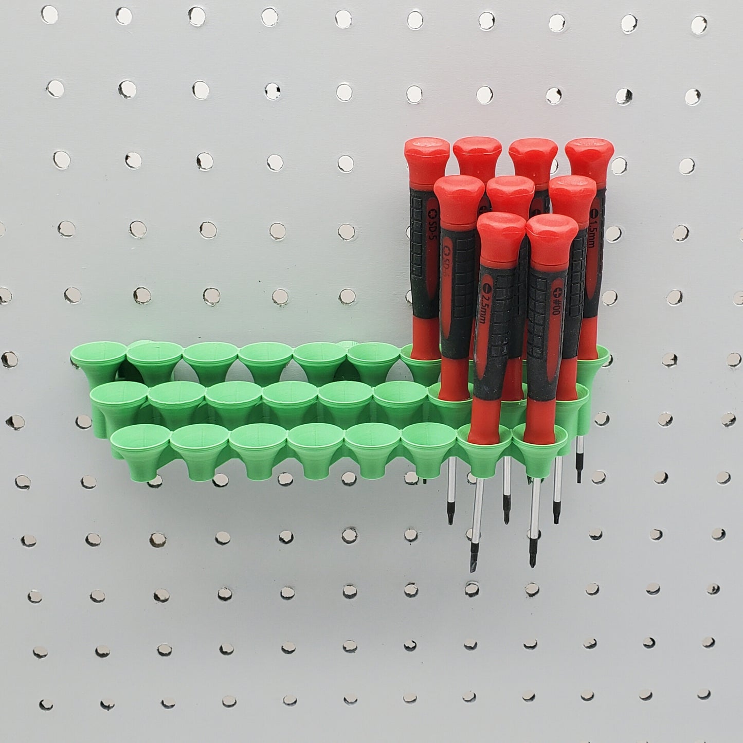 Funnel Screwdriver Holder | 1/4" Pegboard Compatible | 3 Sizes