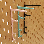 Hook Variety Pack in Lava Red on 1/4" pegboard.