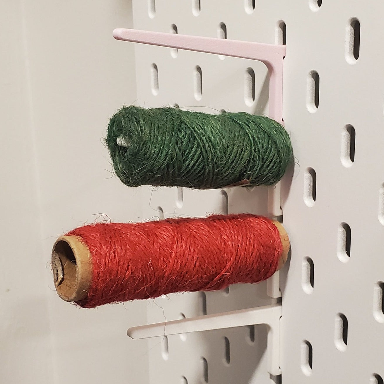 Spool Hooks compatible with IKEA SKADIS with yarn props