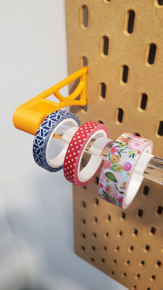 Washi Tape Display Rod, SKADIS or 1/4 Pegboard | Ribbon, Tape, Washi Storage for Home Office, Classroom, Craftzone or workshop!
