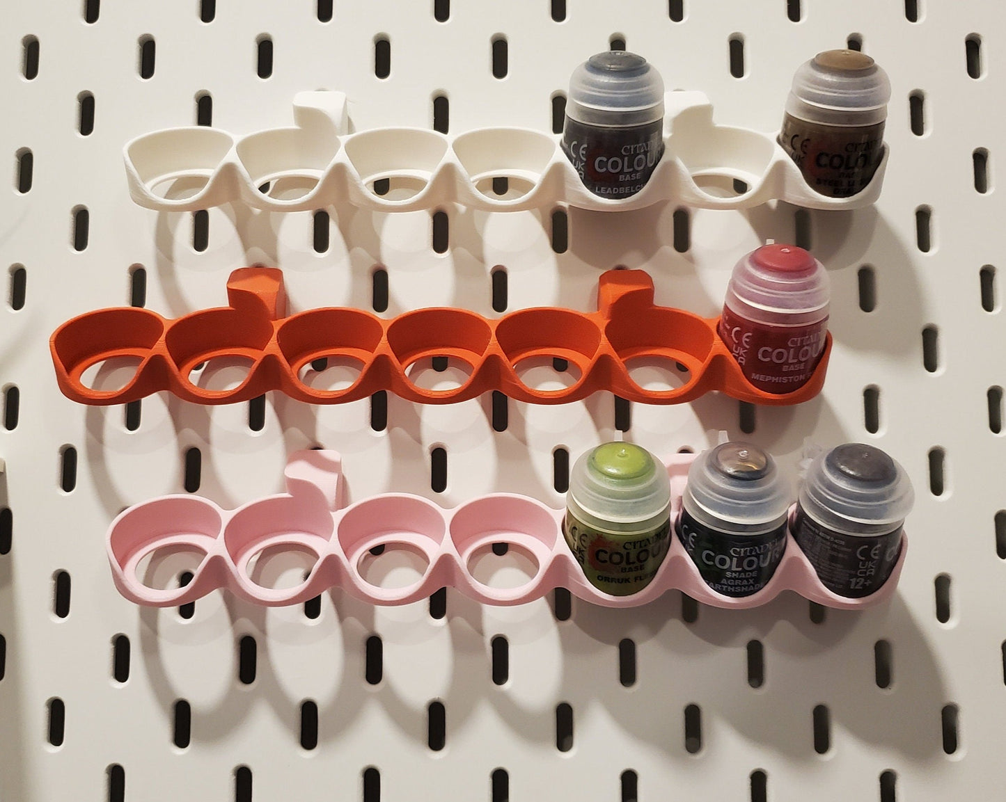 7 Citadel Paint Display, Angled Paint Rack Holder for SKADIS